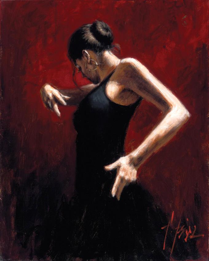Flamenco Dancer El Baile del Flamenco en Rojo I